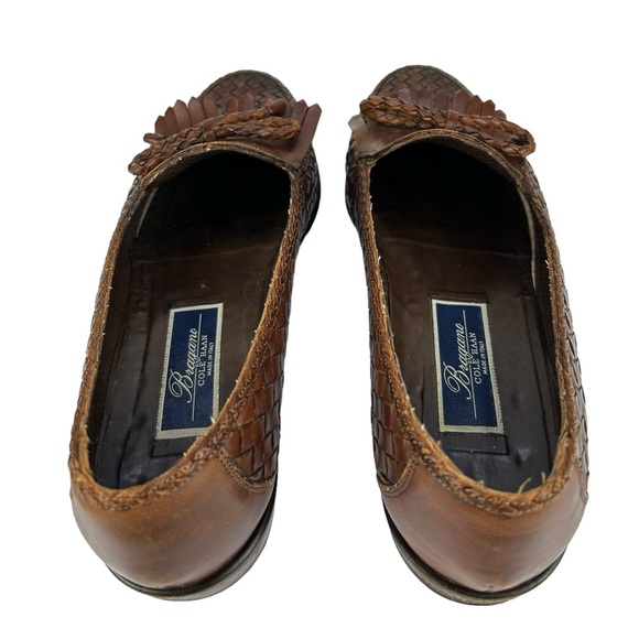 BRAGANO by COLE HAAN Vintage Woven Leather Tassel Penny Loafers Made in ITALY - Picture 5 of 14